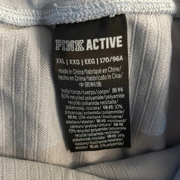 PINK Victoria's Secret Blue Capri Leggings with Textured Finish - Picture 2 of 3